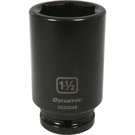 Dynamic 3/4" Drive Deep Socket, Black Phosphate, Tools 3/4" Drive 6 Point SAE, 1-1/2" Deep Length D020548